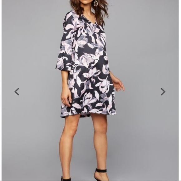 Soon Floral Bell Sleeve Maternity Dress Size Small - Picture 2 of 6